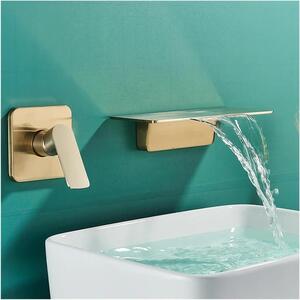 Rubinetto a parete per bagno - Miscelatore per lavabo - Uso quotidiano - Trattamento anticorrosione - 1x1x1 cm - Nero opaco