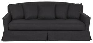 Fodera per divano in tessuto di poliestere Nero per fodera rettangolare per divano a 3 posti Beliani