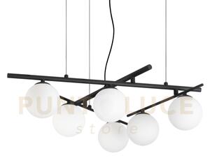 Atlas sospensione 6 luci attacco g9 colore nero in metallo e diffus