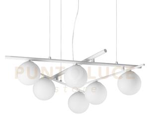 Atlas sospensione 6 luci attacco g9 colore bianco in metallo e diff