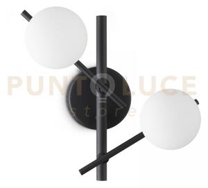 Atlas applique 2 luci attacco g9 colore nero in metallo e diffusori