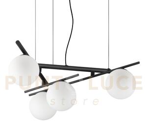 Atlas sospensione 4 luci attacco g9 colore nero in metallo e diffus