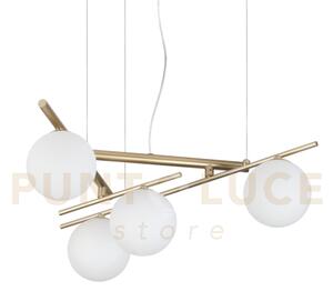 Atlas sospensione 4 luci attacco g9 colore oro in metallo e diffuso