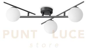 Atlas plafoniera 3 luci attacco g9 colore nero in metallo e diffuso