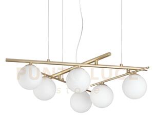 Atlas sospensione 6 luci attacco g9 colore oro in metallo e diffuso