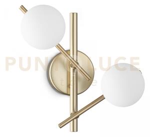 Atlas applique 2 luci attacco g9 colore oro in metallo e diffusori 