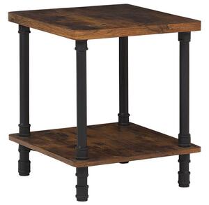 Tavolino laterale in legno scuro struttura in metallo Nero 1 ripiano mobili da soggiorno Beliani