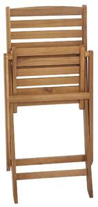 Set di 6 sedie da giardino in legno chiaro di acacia pieghevole con schienale a doghe per interni ed esterni Beliani