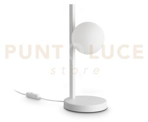 Binomio lampada da tavolo 1 luce attacco g9 bianca lampadina inclusa