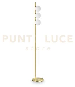 Binomio lampada da terra 3 luci attacco g9 lampadine incluse ottone