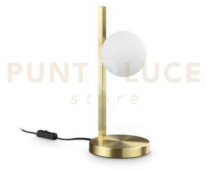 Binomio lampada da tavolo 1 luce attacco g9 ottone lampadina inclusa
