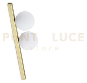 Binomio lampadario a soffitto 2 luci attacco g9 ottone