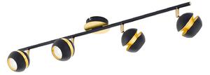 Spot Moderno Nocito In Acciaio Nero 4 Luci Gu10 3W Ip20