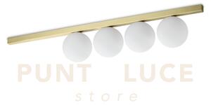 Binomio lampadario a soffitto 4 luci attacco g9 ottone