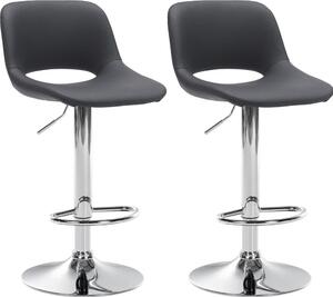Set di 2 sgabelli da bar neri - sedili in Pelle finta - regolabili in altezza e girevoli a 360°