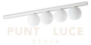 Binomio lampadario a soffitto 4 luci attacco g9 bianco