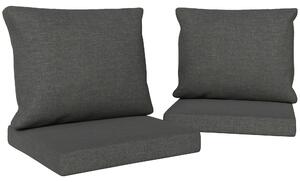 Outsunny Set da 4 cuscini per sedie da esterno, cuscini da giardino, fodere rimovibili e lavabili, per esterno, grigio scuro | Aosom Italy
