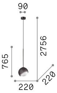 Lampada a Sospensione Bloom E27 Ottone Altezza Regolabile Ideal Lux