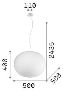 Lampada A Sospensione Cotton E27 Bianco Altezza Regolabile Ideal Lux