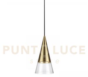 Cono sospensione 1 luce attacco gu10 lampadina inclusa 15cm ottone