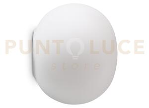 Cotton applique a parete in vetro bianco 1 luce attacco e14 d.20cm