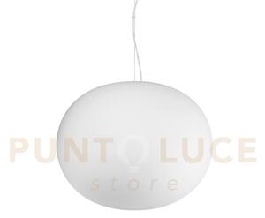 Cotton lampadario sospeso in vetro bianco 1 luce attcco e27 d.40cm