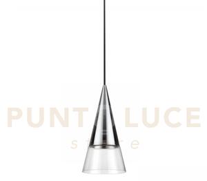 Cono sospensione 1 luce attacco gu10 lampadina inclusa 15cm cromo