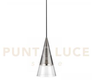 Cono sospensione 1 luce attacco gu10 lampadina inclusa 15cm nickel