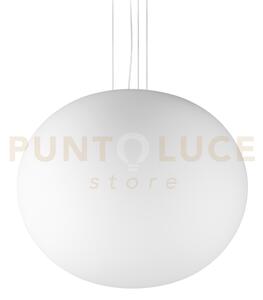 Cotton lampadario sospeso in vetro bianco 1 luce attcco e27 d.50cm