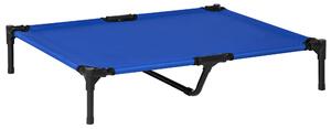 PawHut Letto Rialzato per Cani Fresco e Traspirante Letto per Cani di Taglia Grande 92x76x18 cm per Interni ed Esterni Blu | Aosom Italy