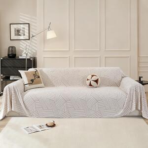 Copridivano universale per divani a uno o due posti - Copridivano antiscivolo - Coperta decorativa - Beige, marrone