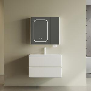 Kamalu mobile bagno 80 cm lavabo integrato e specchio contenitore | kam-sm80