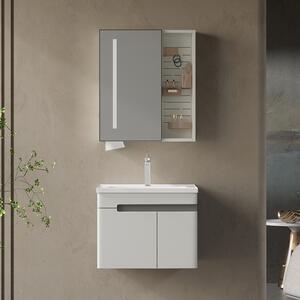 Kamalu mobile bagno 60 cm lavabo integrato e specchio contenitore | kam-ns60