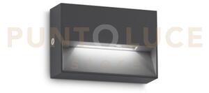 Dedra applique a parete antracite led 3000k 1,5w 160 lm ip65 10x6,6cm
