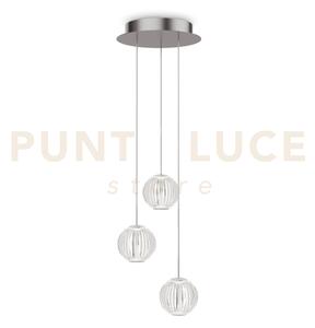Diamond sospensione 3 luci led 3000k 15w 1480 lm effetto cristallo