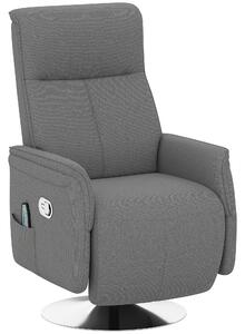HOMCOM Poltrona relax massaggiante poltrona relax reclinabile girevole schienale e poggiapiedi regolabili 68,5x77x117cm grigio | Aosom Italy