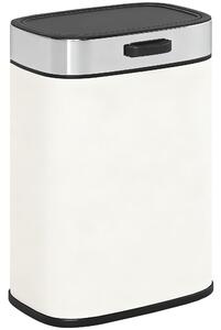 HOMCOM Pattumiera 5 L, posizionabile a terra o appesa, acciaio inox, bianco crema | Aosom Italy