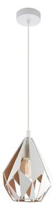 Lampada A Sospensione Carlton 1 Metallo Bianco Oro 1 Luce E27 Ip20