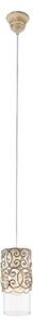 Lampada A Sospensione Cardigan Metallo Vetro Marrone 1 Luce E27 Ip20