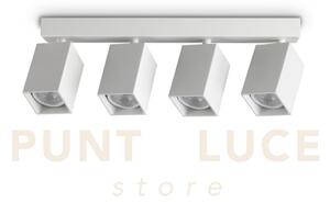 Dynamite faretto bianco orientabile 4 luci attacco gu10 38,5cm lamp