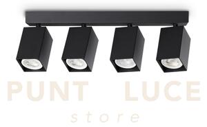 Dynamite faretto nero orientabile 4 luci attacco gu10 38,5cm lampad