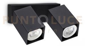 Dynamite faretto nero orientabile 2 luci attacco gu10 16,5cm lampad