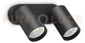 Dynamite faretto nero orientabile 2 luci attacco gu10 16,5cm lampad