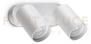 Dynamite faretto bianco orientabile 2 luci attacco gu10 16,5cm lamp