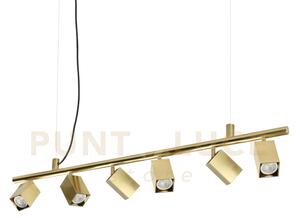 Dynamite sospensione con 6 faretti orientabili quadrati attacco gu1