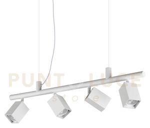 Dynamite sospensione con 4 faretti orientabili quadrati attacco gu1