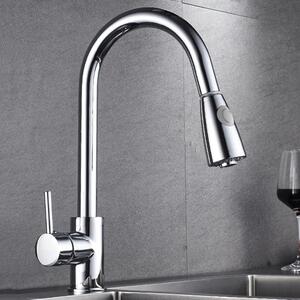 Rubinetto da cucina estraibile - Miscelatore per cucina - Semplifica il lavoro in cucina - Costruzione in ottone - Estensione di 60 cm - Cromato