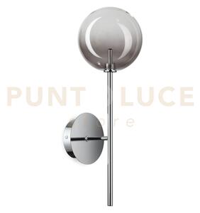 Equinoxe applique a parete cromo e fume' in vetro 1 luce attacco g4
