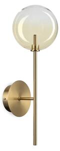 Equinoxe applique a parete ottone antico e ambra in vetro 1 luce at