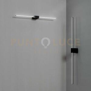 Essence square applique a parete 12 w on-off 1250 lm 3000 k nero 75cm